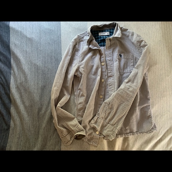 Abercrombie Button Down - Grey + White - Picture 2 of 2